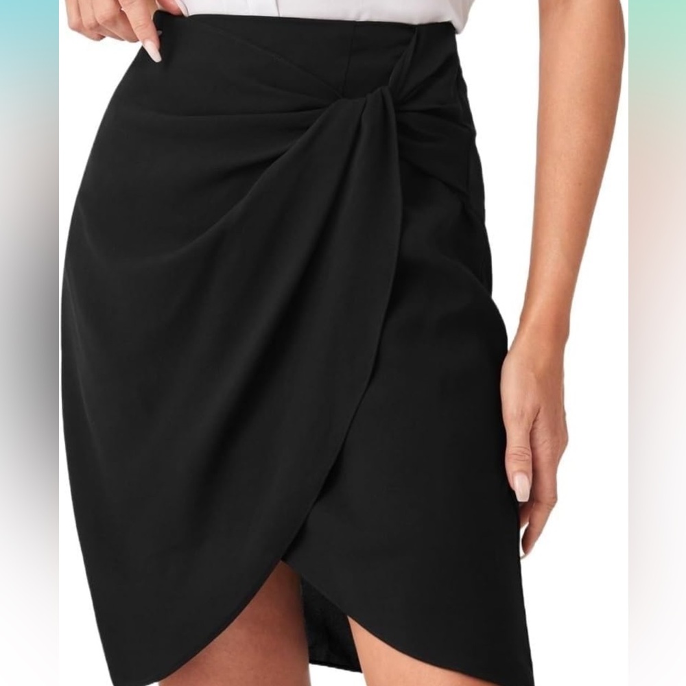 Trina Turk Black Mini Wrap Skirt